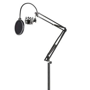 Pyle Microphone Boom Suspension Stand - Scissor Spring Arm Floor Mic Stand
